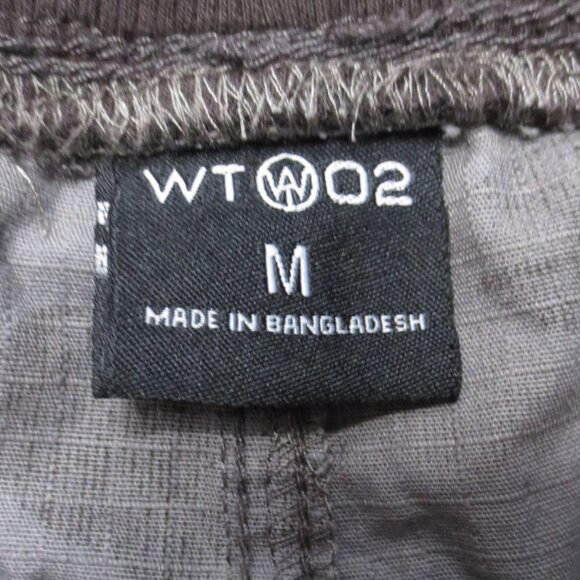 WT02 mens SHORTS camo GRAY stretch waist CARGO pull on DRAWSTRING size M - Picture 6 of 11